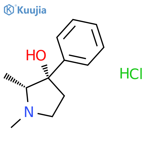 3-PYRROLIDINOL, 1,2-DIMETHYL-3-PHENYL-, HYDROCHLORIDE, (2R,3S)- structure
