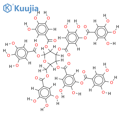 3,4-Di-O-digalloyl-1,2,6-tri-O-galloyl-beta-D-glucopyranose structure