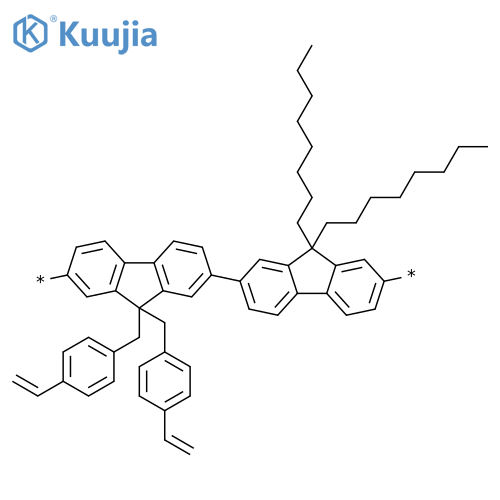 POLY[9,9-BIS[(4-ETHENYLPHENYL)METHYL]-9',9'-DIOCTYL[2,2'-BI-9H-FLUORENE]-7,7'-DIYL] structure