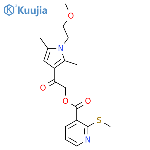 [2-[1-(2-Methoxyethyl)-2,5-dimethylpyrrol-3-yl]-2-oxoethyl] 2-methylsulfanylpyridine-3-carboxylate structure