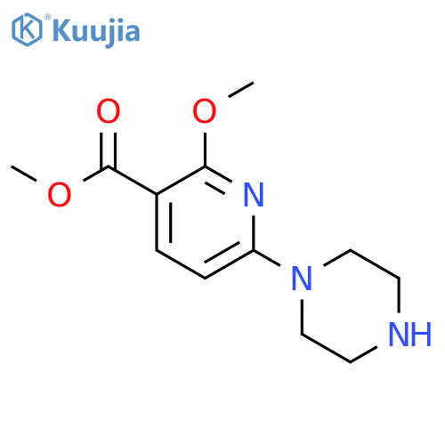 2-methoxy-6-piperazin-1-yl-nicotinic acid methyl ester structure