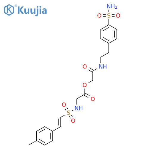 {[2-(4-Sulfamoylphenyl)ethyl]carbamoyl}methyl 2-[2-(4-methylphenyl)ethenesulfonamido]acetate structure