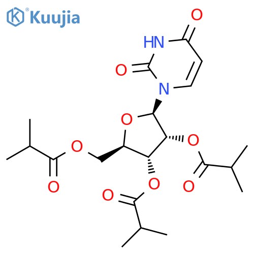 Uridine, 2',3',5'-tris(2-methylpropanoate) structure