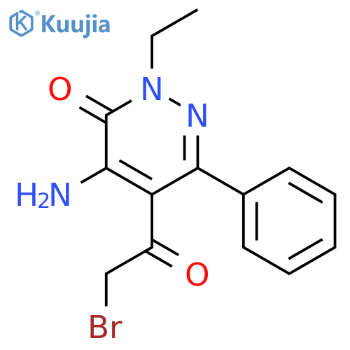 3(2H)-PYRIDAZINONE, 4-AMINO-5-(BROMOACETYL)-2-ETHYL-6-PHENYL- structure