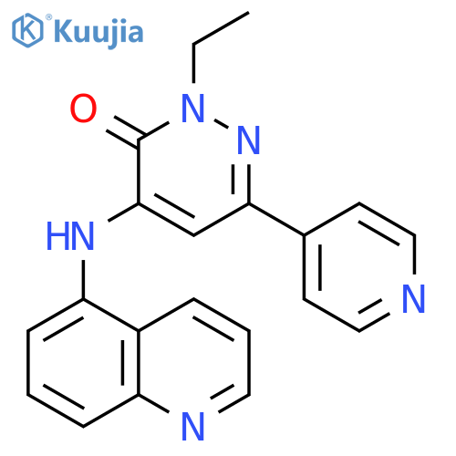 3(2H)-Pyridazinone, 2-ethyl-6-(4-pyridinyl)-4-(5-quinolinylamino)- structure