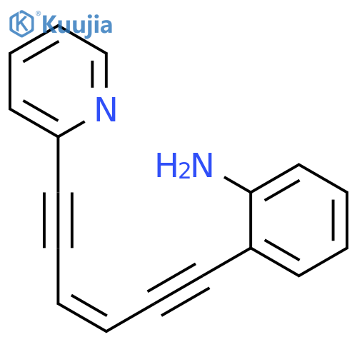Benzenamine, 2-[(3Z)-6-(2-pyridinyl)-3-hexene-1,5-diynyl]- structure