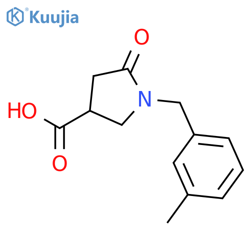 3-PYRROLIDINECARBOXYLIC ACID, 1-[(3-METHYLPHENYL)METHYL]-5-OXO- structure
