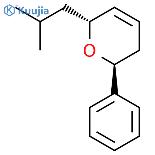 2H-Pyran, 3,6-dihydro-6-(2-methylpropyl)-2-phenyl-, (2S,6R)- structure
