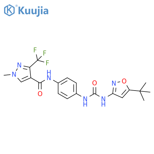 1H-Pyrazole-4-carboxamide,N-[4-[[[[5-(1,1-dimethylethyl)-3-isoxazolyl]amino]carbonyl]amino]phenyl]-1-methyl-3-(trifluoromethyl)- structure