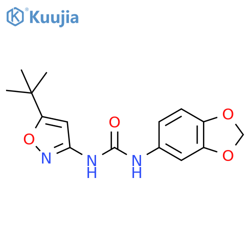 1-(Benzo[d][1,3]dioxol-5-yl)-3-(5-(tert-butyl)isoxazol-3-yl)urea structure