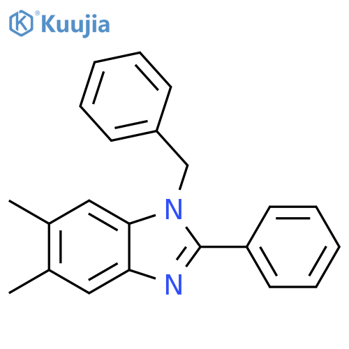 1H-Benzimidazole, 5,6-dimethyl-2-phenyl-1-(phenylmethyl)- structure