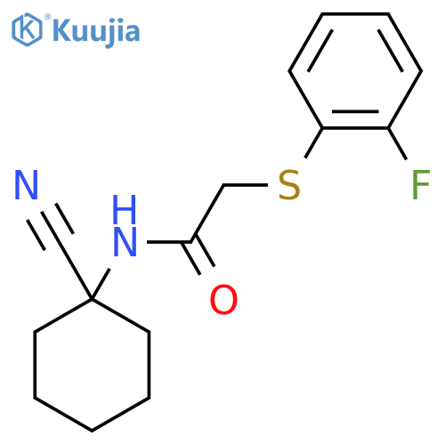 N-(1-cyanocyclohexyl)-2-(2-fluorophenyl)sulfanylacetamide structure