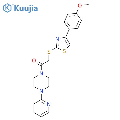 2-{4-(4-methoxyphenyl)-1,3-thiazol-2-ylsulfanyl}-1-4-(pyridin-2-yl)piperazin-1-ylethan-1-one structure
