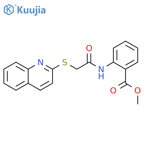 methyl 2-2-(quinolin-2-ylsulfanyl)acetamidobenzoate structure