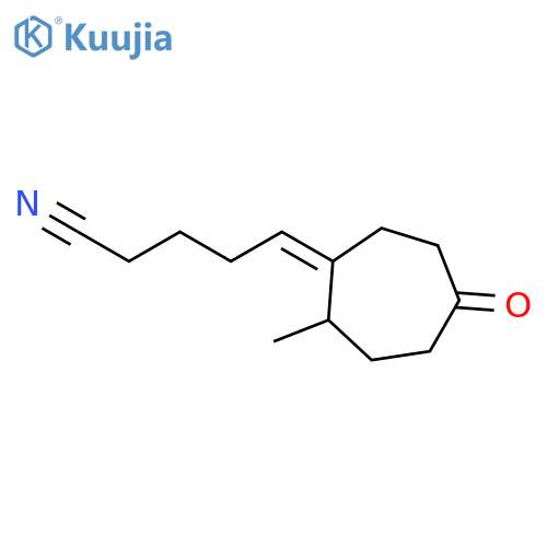 Pentanenitrile, 5-(2-methyl-5-oxocycloheptylidene)- structure