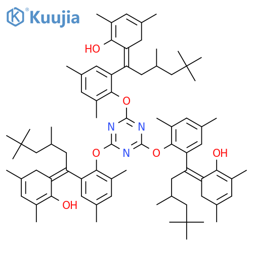 2,2',2''-[1,3,5-triazine-2,4,6-triyltris[oxy(3,5-dimethyl-2,1-phenylene)(3,5,5-trimethylhexylidene)]]tris[4,6-xylenol] structure