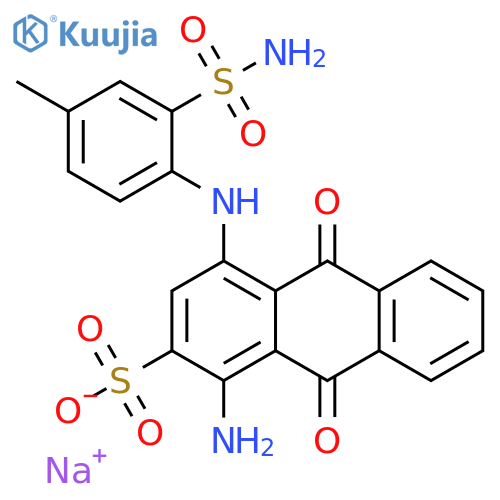2-Anthracenesulfonicacid,1-amino-4-[[(aminosulfonyl)-4-methylphenyl]amino]-9,10-dihydro-9,10-dioxo-,sodium salt (1:1) structure
