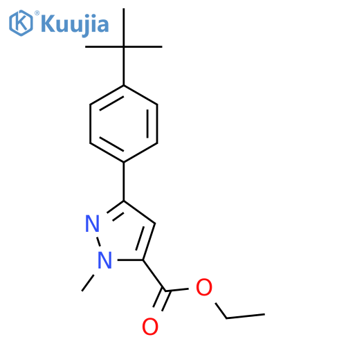 1H-Pyrazole-5-carboxylic acid,3-[4-(1,1-dimethylethyl)phenyl]-1-methyl-, ethyl ester structure