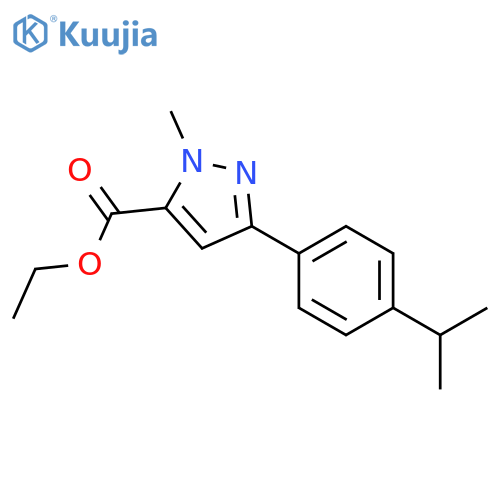 1H-Pyrazole-5-carboxylic acid, 1-methyl-3-[4-(1-methylethyl)phenyl]-,ethyl ester structure