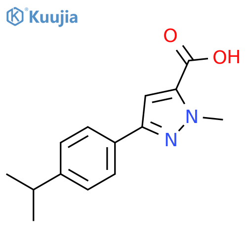 1-methyl-3-4-(propan-2-yl)phenyl-1H-pyrazole-5-carboxylic acid structure