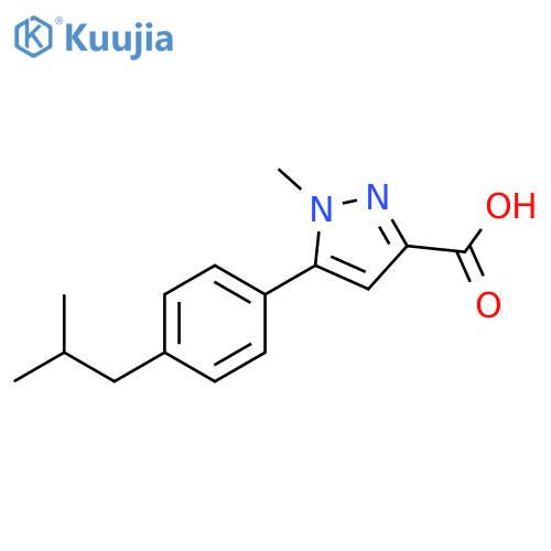 1H-Pyrazole-3-carboxylic acid, 1-methyl-5-[4-(2-methylpropyl)phenyl]- structure