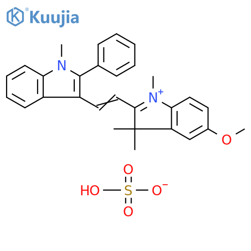 5-Methoxy-1,3,3-trimethyl-2-(2-(1-methyl-2-phenyl-1H-indol-3-yl)vinyl)-3H-indolium hydrogen sulphate structure