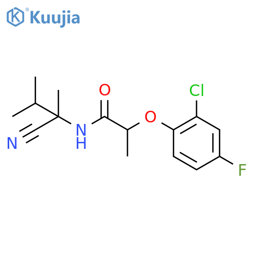 2-(2-chloro-4-fluorophenoxy)-N-(2-cyano-3-methylbutan-2-yl)propanamide structure