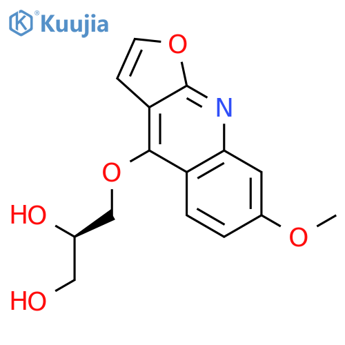 1,2-Propanediol, 3-[(7-methoxyfuro[2,3-b]quinolin-4-yl)oxy]-, (2R)- structure