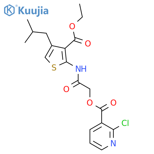 {[3-(Ethoxycarbonyl)-4-(2-methylpropyl)thiophen-2-yl]carbamoyl}methyl 2-chloropyridine-3-carboxylate structure