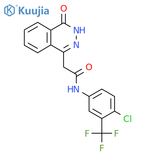 N-[4-chloro-3-(trifluoromethyl)phenyl]-2-(4-oxo-3H-phthalazin-1-yl)acetamide structure