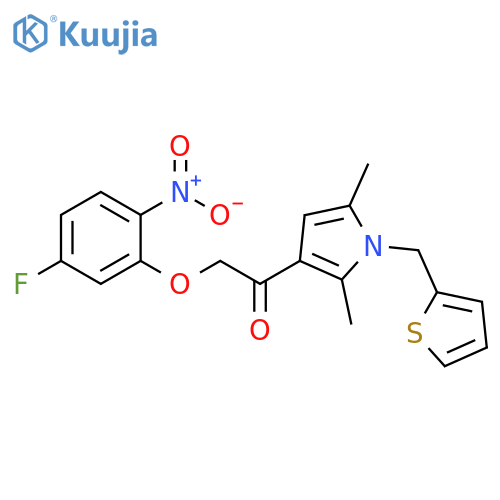 Ethanone, 1-[2,5-dimethyl-1-(2-thienylmethyl)-1H-pyrrol-3-yl]-2-(5-fluoro-2-nitrophenoxy)- structure