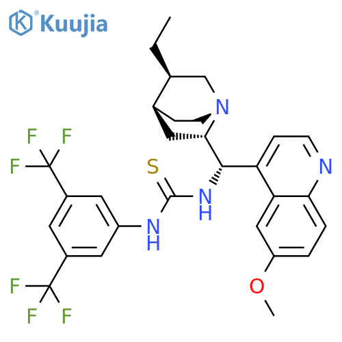 N-[3,5-Bis(trifluoromethyl)phenyl]-N′-[(8a,9S)-10,11-dihydro-6′-methoxy-9-cinchonanyl]thiourea structure