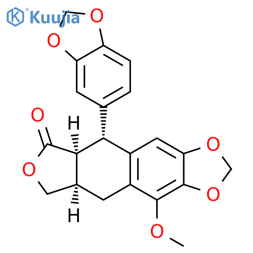 Furo[3',4':6,7]naphtho[2,3-d]-1,3-dioxol-6(5aH)-one, 5-(1,3-benzodioxol-5-yl)-5,8,8a,9-tetrahydro-10-methoxy-, (5R,5aS,8aR)- structure