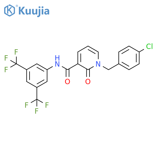 N-3,5-bis(trifluoromethyl)phenyl-1-(4-chlorophenyl)methyl-2-oxo-1,2-dihydropyridine-3-carboxamide structure