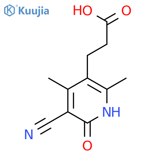 3-(5-cyano-2,4-dimethyl-6-oxo-1,6-dihydropyridin-3-yl)propanoic acid structure