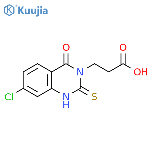 3-(7-Chloro-4-oxo-2-sulfanyl-3,4-dihydroquinazolin-3-yl)propanoic acid structure