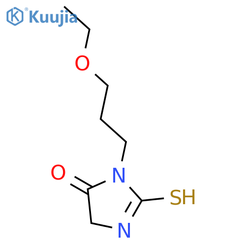 1-(3-ethoxypropyl)-2-sulfanyl-4,5-dihydro-1H-imidazol-5-one structure