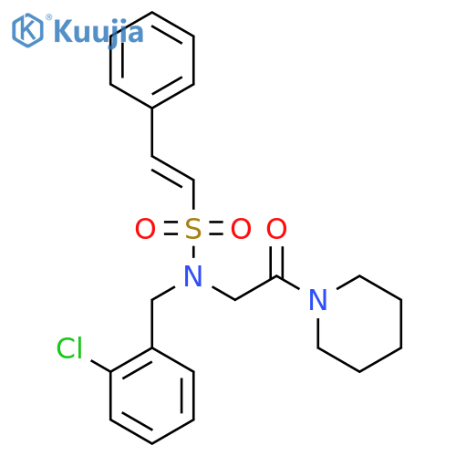 N-[(2-chlorophenyl)methyl]-N-[2-oxo-2-(piperidin-1-yl)ethyl]-2-phenylethene-1-sulfonamide structure