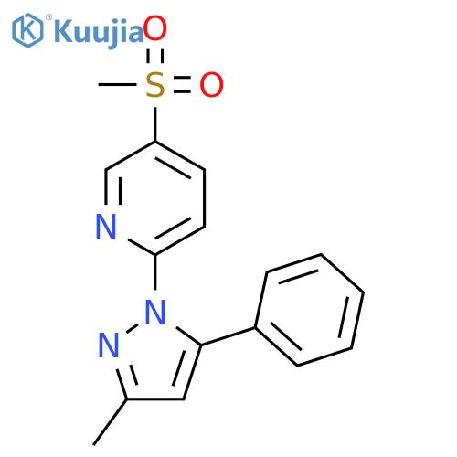 Pyridine, 2-(3-methyl-5-phenyl-1H-pyrazol-1-yl)-5-(methylsulfonyl)- structure