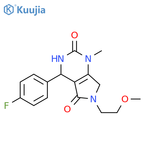 4-(4-fluorophenyl)-6-(2-methoxyethyl)-1-methyl-1H,2H,3H,4H,5H,6H,7H-pyrrolo3,4-dpyrimidine-2,5-dione structure