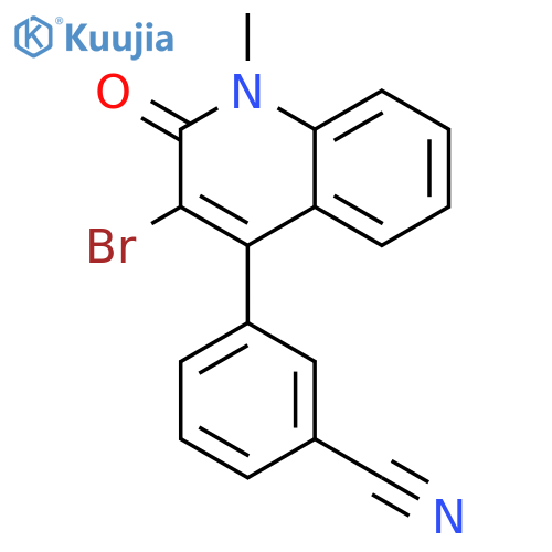 BENZONITRILE, 3-(3-BROMO-1,2-DIHYDRO-1-METHYL-2-OXO-4-QUINOLINYL)- structure