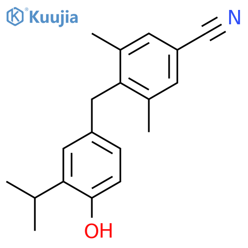 Benzonitrile, 4-[[4-hydroxy-3-(1-methylethyl)phenyl]methyl]-3,5-dimethyl- structure
