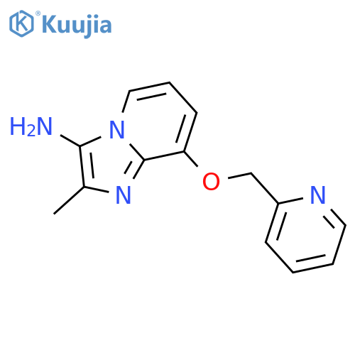 IMIDAZO[1,2-A]PYRIDIN-3-AMINE, 2-METHYL-8-(2-PYRIDINYLMETHOXY)- structure