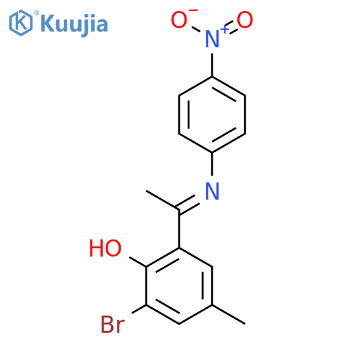 PHENOL, 2-BROMO-4-METHYL-6-[1-[(4-NITROPHENYL)IMINO]ETHYL]- structure