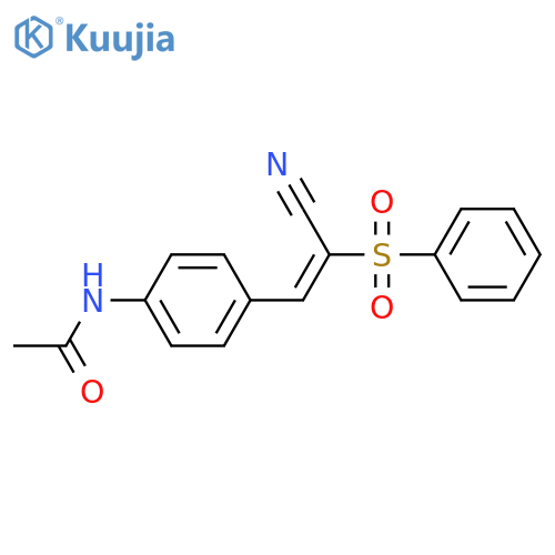 N-[4-[(E)-2-(benzenesulfonyl)-2-cyanoethenyl]phenyl]acetamide structure