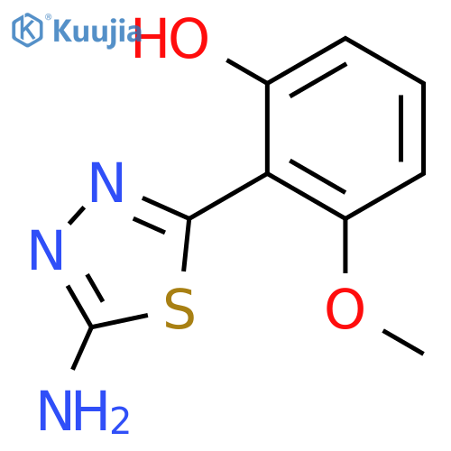 PHENOL, 2-(5-AMINO-1,3,4-THIADIAZOL-2-YL)-3-METHOXY- structure