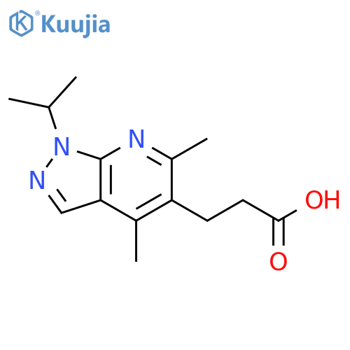 3-4,6-Dimethyl-1-(propan-2-yl)-1H-pyrazolo3,4-bpyridin-5-ylpropanoic Acid structure