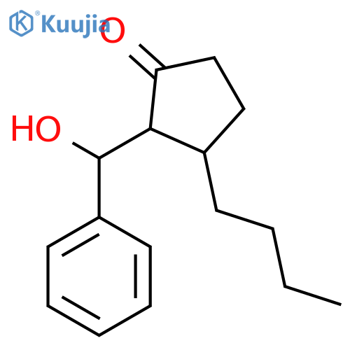 CYCLOPENTANONE, 3-BUTYL-2-(HYDROXYPHENYLMETHYL)- structure