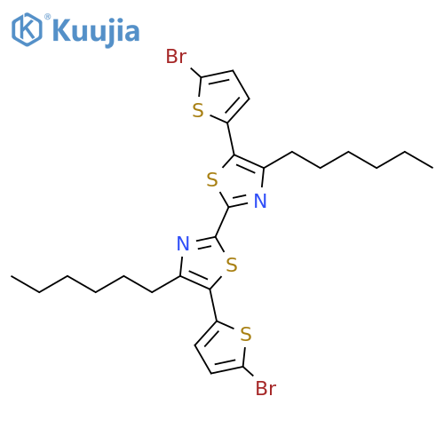 5,5'-Bis(5-bromo-2-thienyl)-4,4'-dihexyl-2,2'-bithiazole structure