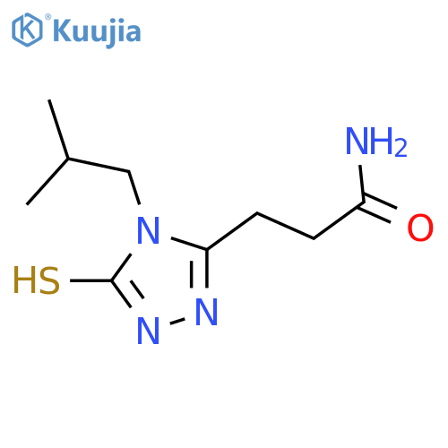 3-4-(2-Methylpropyl)-5-sulfanyl-4H-1,2,4-triazol-3-ylpropanamide structure